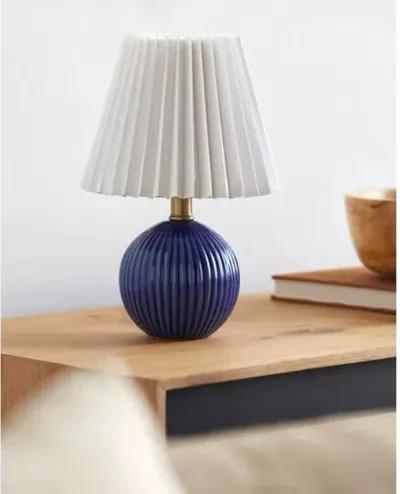 Loula Textured Accent Table Lamp - Blue - 12Hx7.7Wx7.7D in