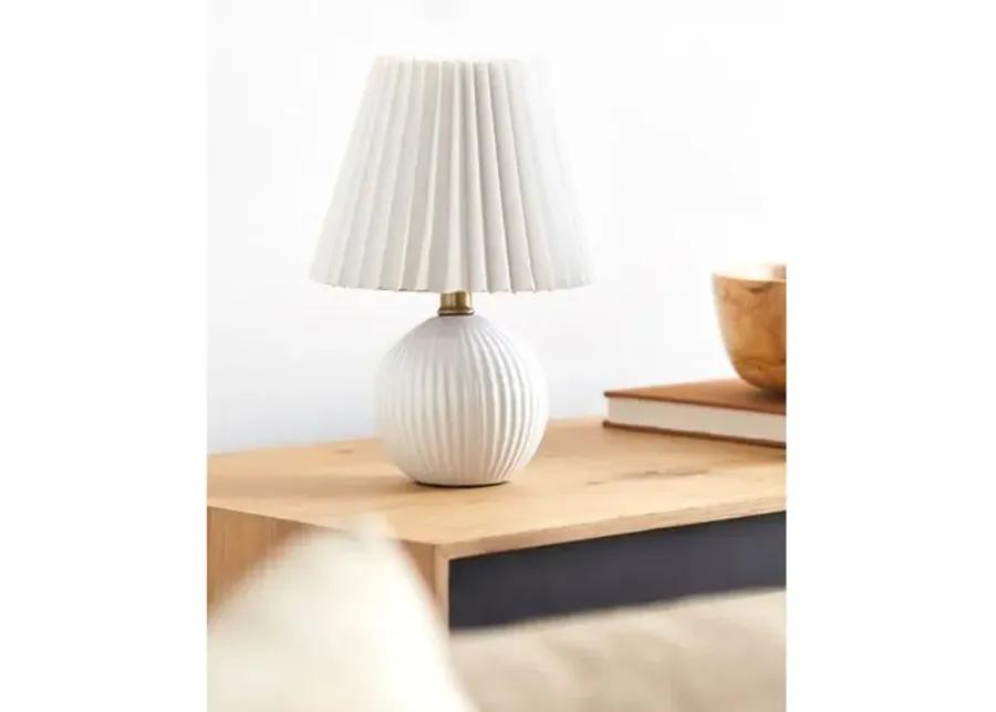 Loula Textured Accent Table Lamp - White - 12Hx7.7Wx7.7D in