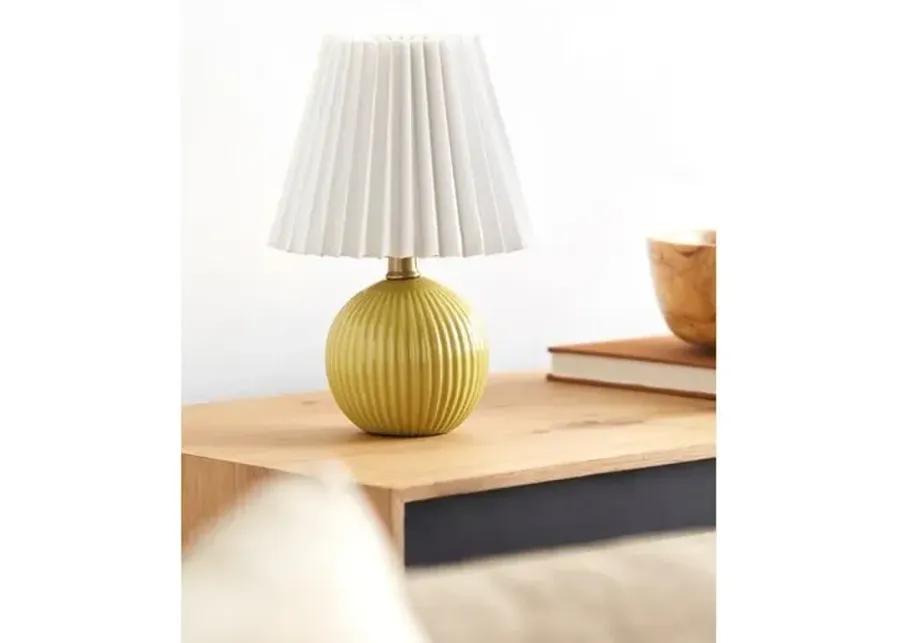 Loula Textured Accent Table Lamp - Yellow - 12Hx7.7Wx7.7D in