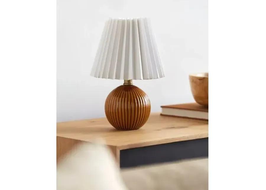 Loula Textured Accent Table Lamp - Brown - 12Hx7.7Wx7.7D in