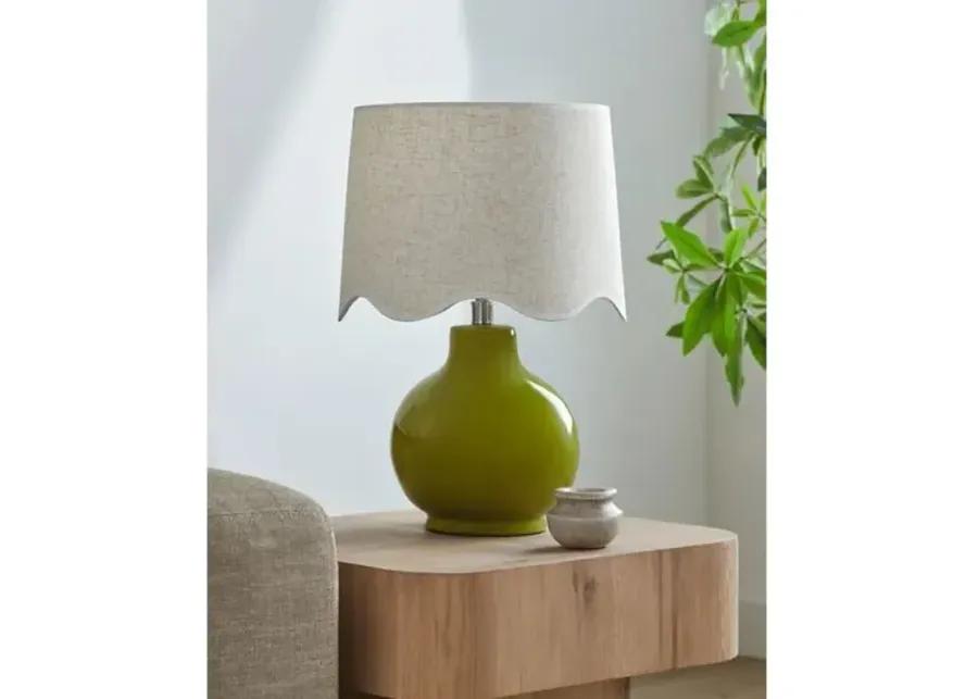 Joy Scallop Shade Table Lamp - Green