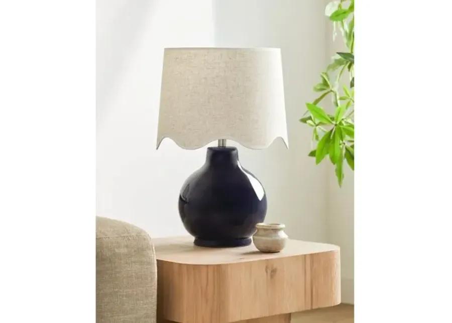 Joy Scallop Shade Table Lamp - Blue