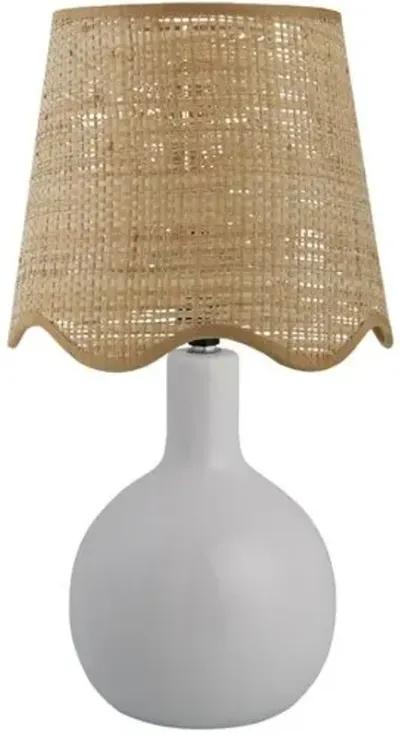 Noa Scallop Shade Table Lamp - White