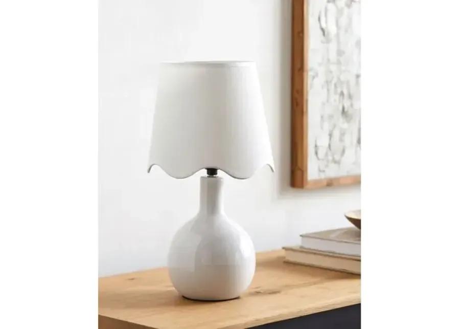 Noa Scallop Shade Table Lamp - White