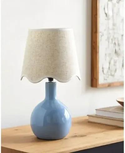 Noa Scallop Shade Table Lamp - Blue