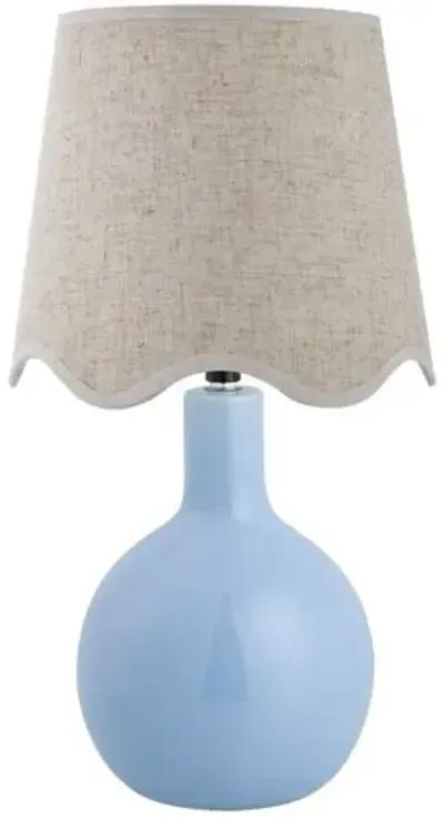 Noa Scallop Shade Table Lamp - Blue