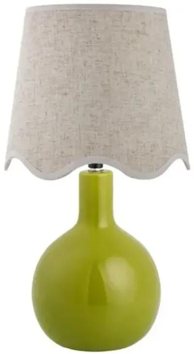 Noa Scallop Shade Table Lamp - Green