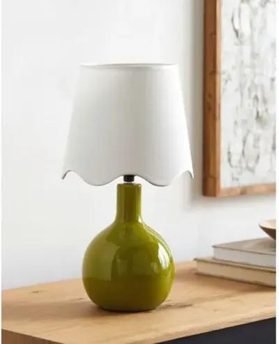 Noa Scallop Shade Table Lamp - Green