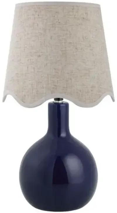 Noa Scallop Shade Table Lamp - Blue