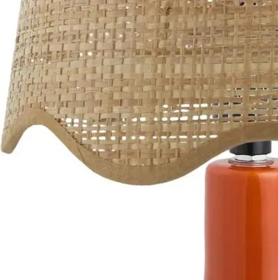 Noa Scallop Shade Table Lamp - Red