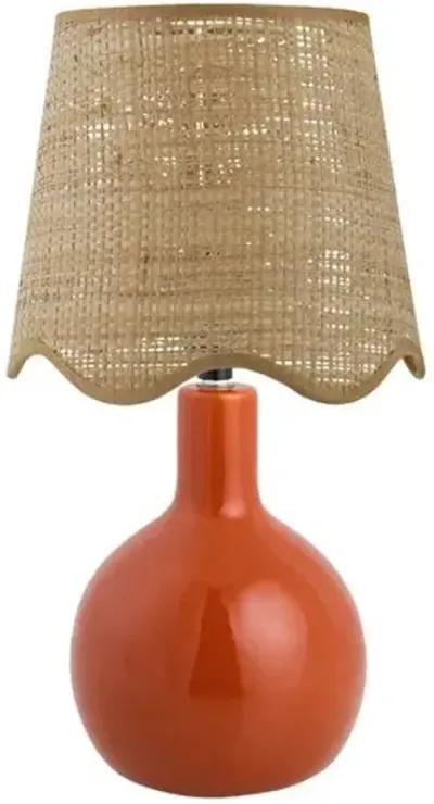 Noa Scallop Shade Table Lamp - Red