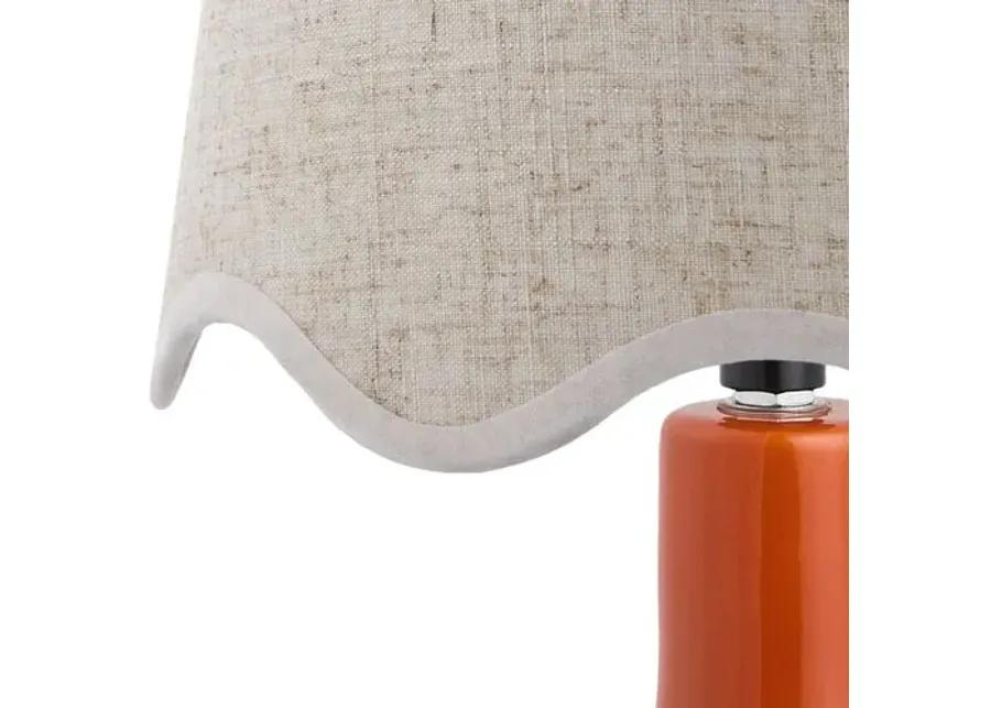 Noa Scallop Shade Table Lamp - Red