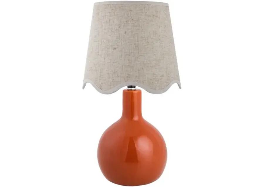 Noa Scallop Shade Table Lamp - Red