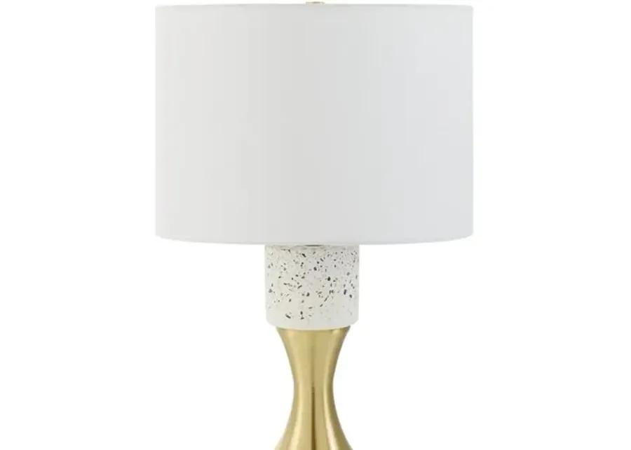 Knox Plated Cement Table Lamp - White/Gold