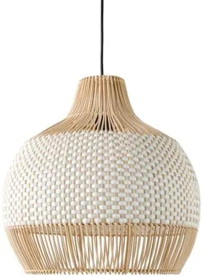 Kezia Rattan Pendant - Natural/White - Black