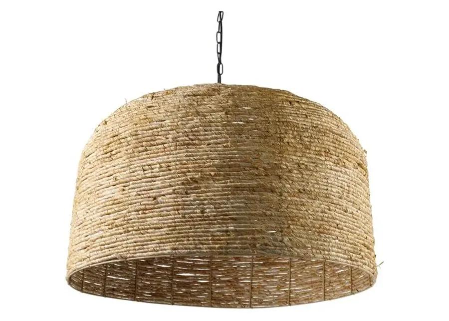 August Rattan Dome Pendant - Natural - Beige