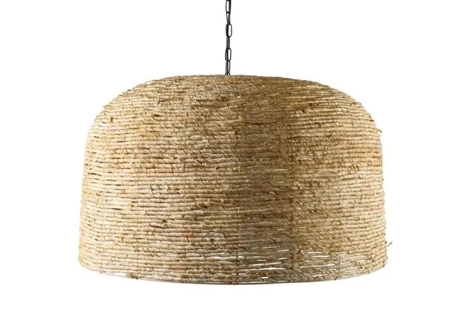 August Rattan Dome Pendant - Natural - Beige