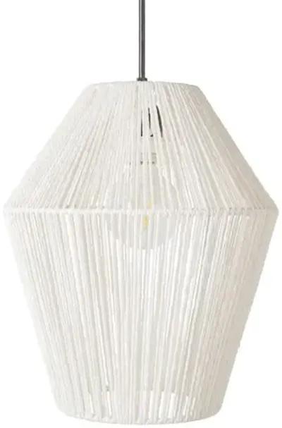 Ariel Natural Paper Pendant - White