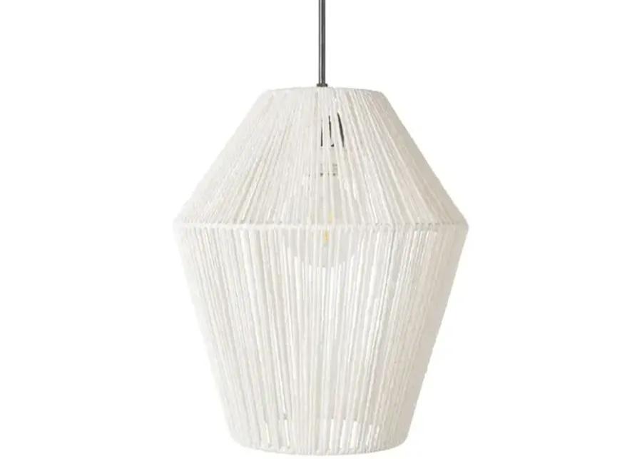 Ariel Natural Paper Pendant - White