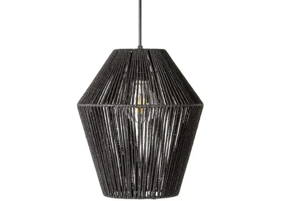 Ariel Natural Paper Pendant - Black