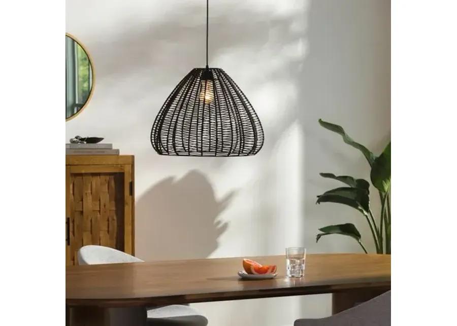 Tulum Rattan Pendant - Black