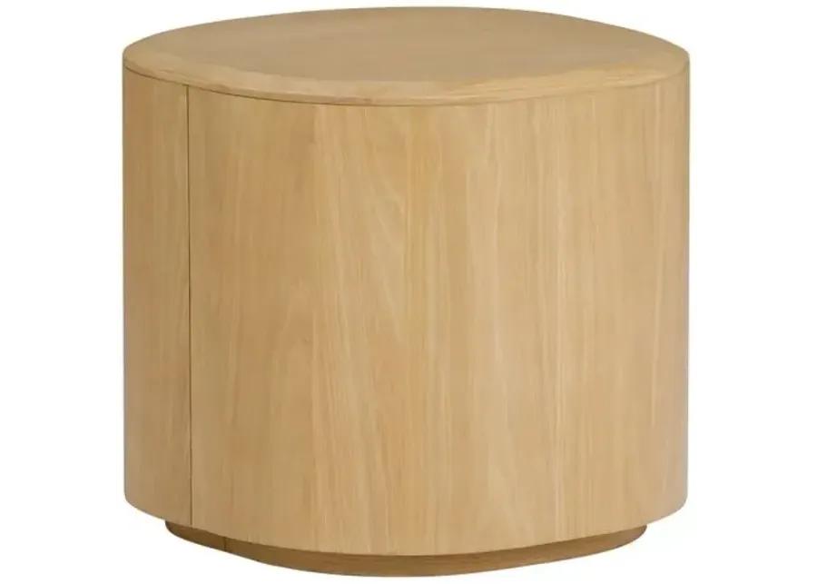 Akio Side Table - Light Natural Oak - Tulsi Home - Brown