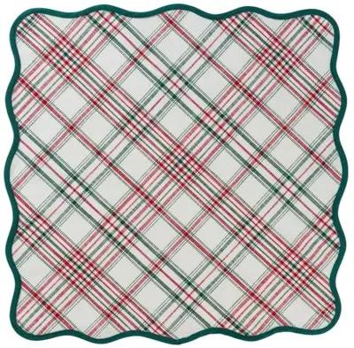 Merry Tartan 52" Square Tablecloth - Juliska - Red