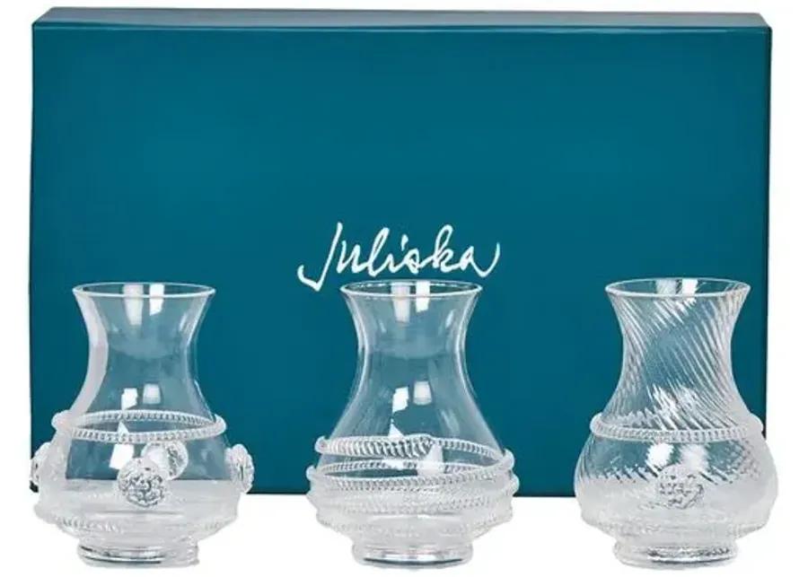 Set of 3 Mini Vase Trios - Juliska - Clear