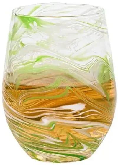 Puro Marbled Stemless Wine Glass - Juliska - Green