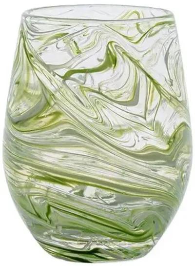 Puro Marbled Stemless Wine Glass - Juliska - Green