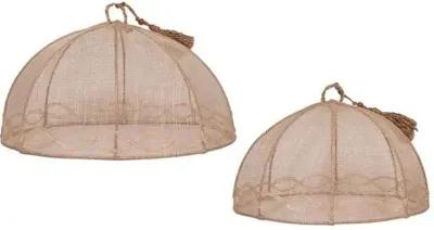 Set of 2 Tuileries Garden Mesh Round Food Covers - Natural - Juliska - Brown