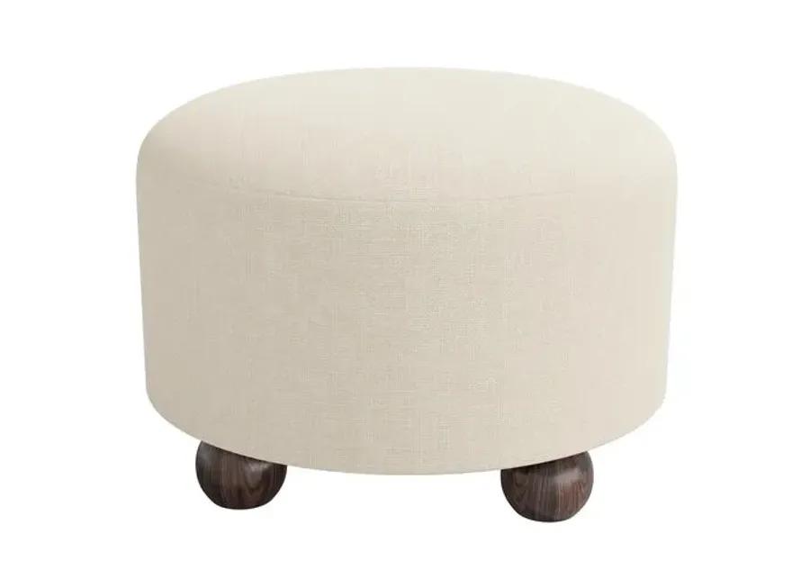 Brooke Ottoman - Linen - Ivory