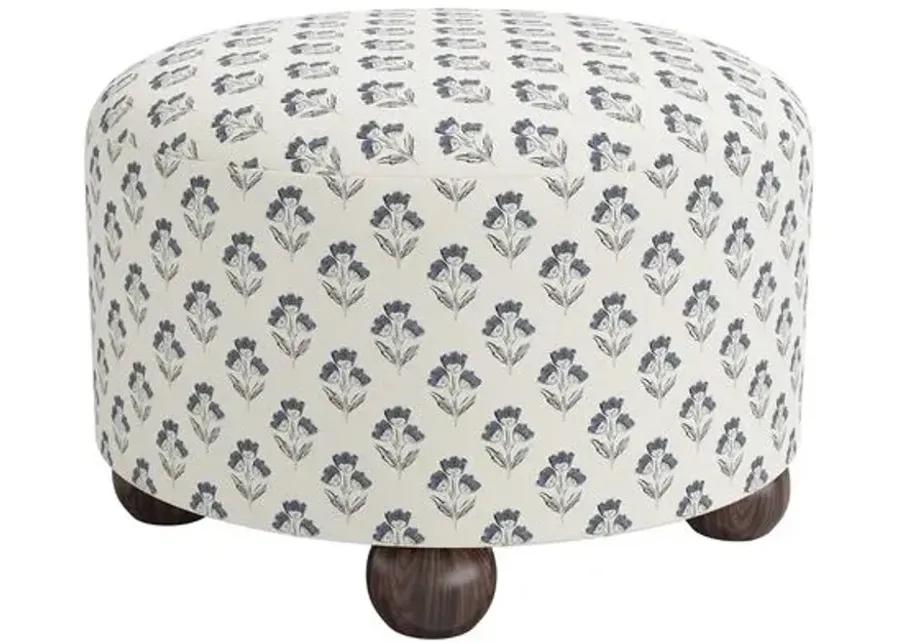 Brooke Ottoman - Francie - Blue