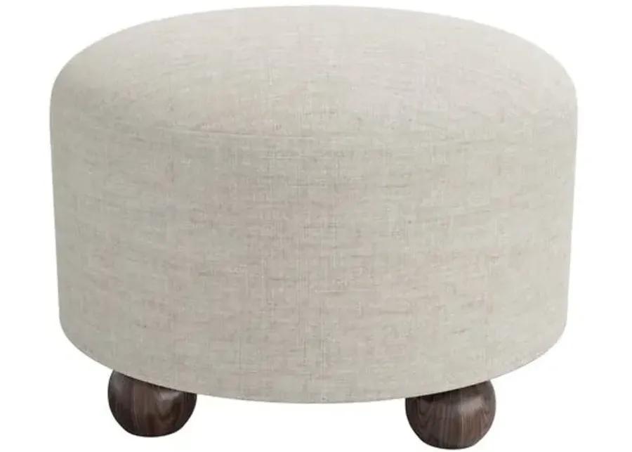 Brooke Ottoman - Linen - Gray