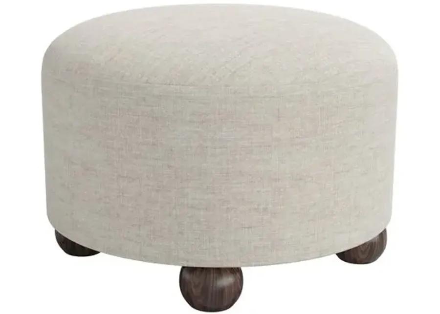 Brooke Ottoman - Linen - Gray