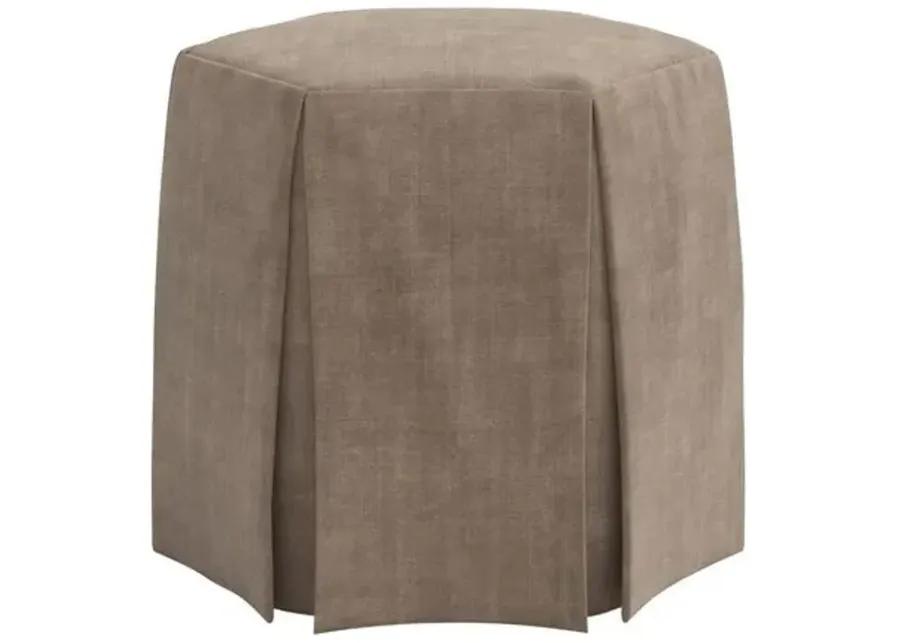 Jessie Ottoman - Velvet - Gray