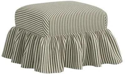 June Ottoman - Jane Stripe - Green