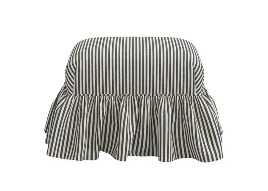 June Ottoman - Jane Stripe - Gray