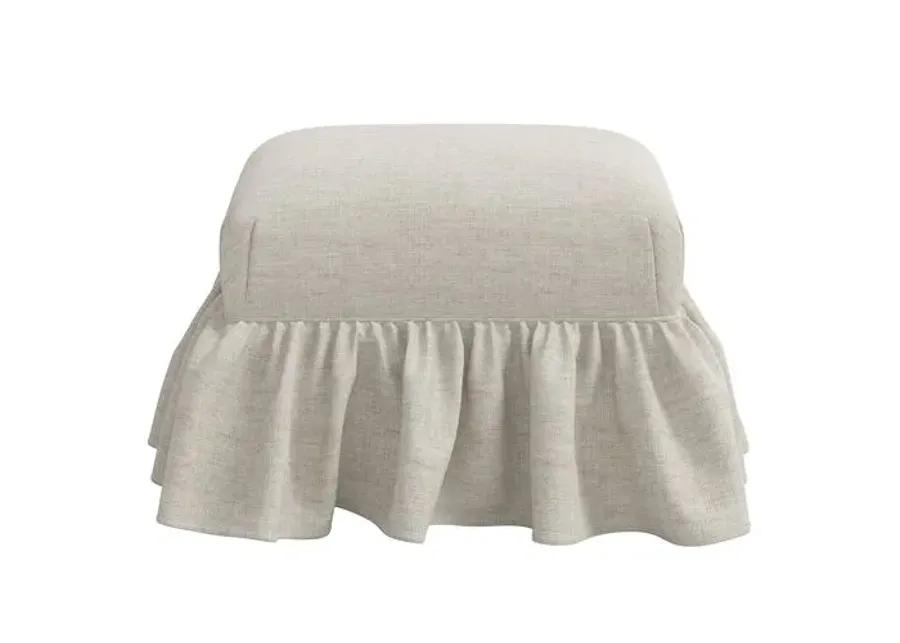 June Ottoman - Linen - Gray