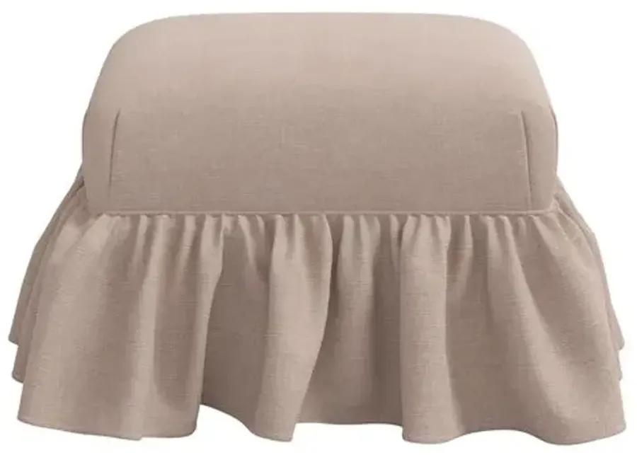 June Ottoman - Linen - Gray