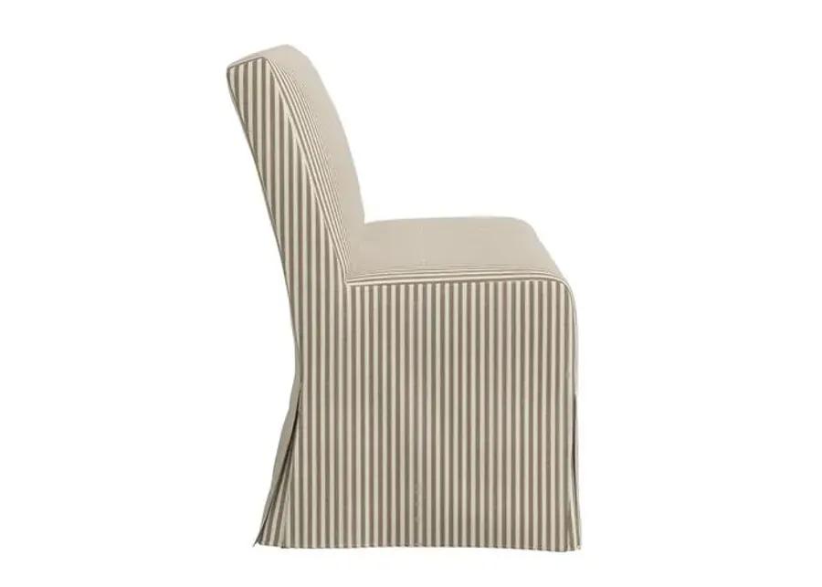 Lindy Slipcover Dining Banquette - Jane Stripe - Brown