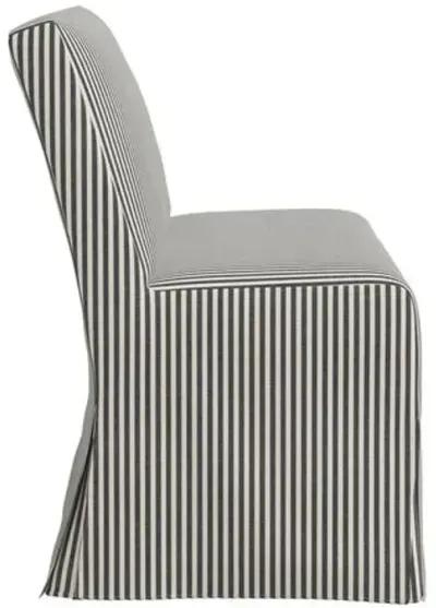 Lindy Slipcover Dining Banquette - Jane Stripe - Gray