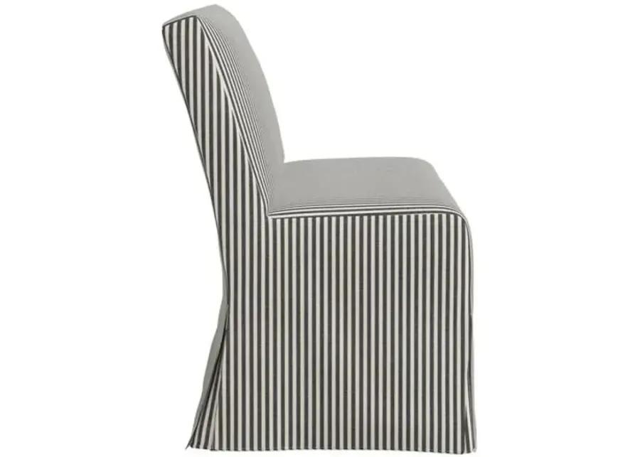 Lindy Slipcover Dining Banquette - Jane Stripe - Gray