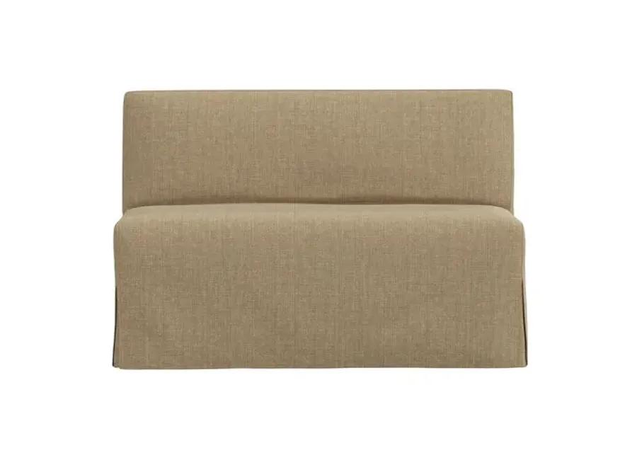 Lindy Slipcover Dining Banquette - Linen - Brown