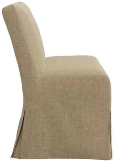 Lindy Slipcover Dining Banquette - Linen - Brown