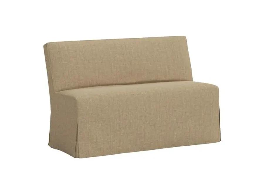 Lindy Slipcover Dining Banquette - Linen - Brown