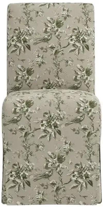 Lindy Slipcover Dining Chair - Michigan Bird Toile - Green