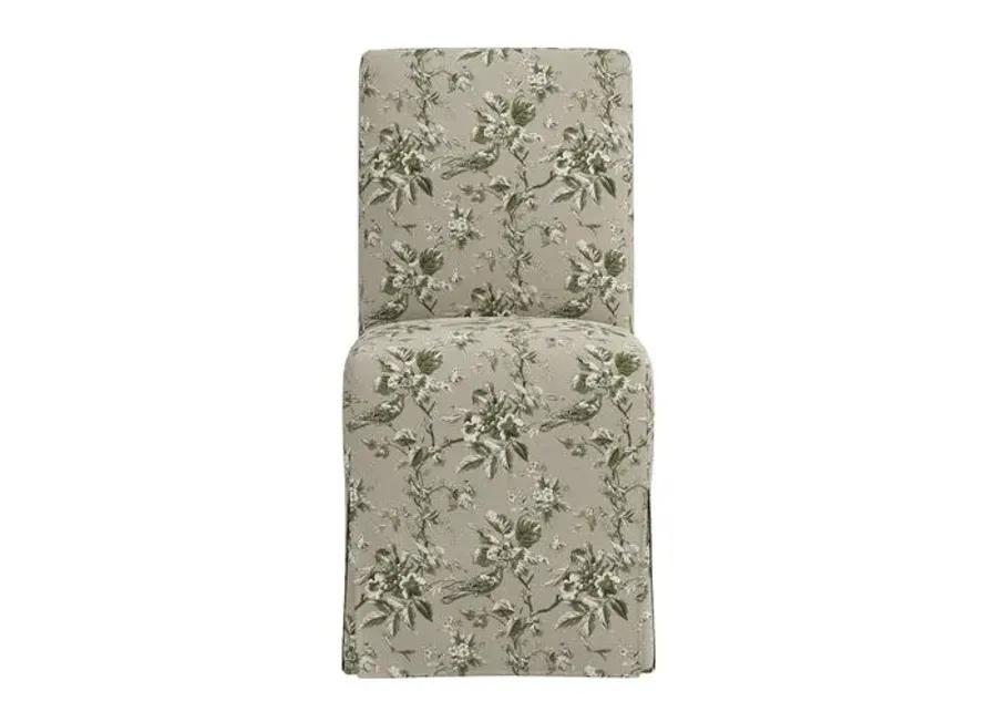 Lindy Slipcover Dining Chair - Michigan Bird Toile - Green