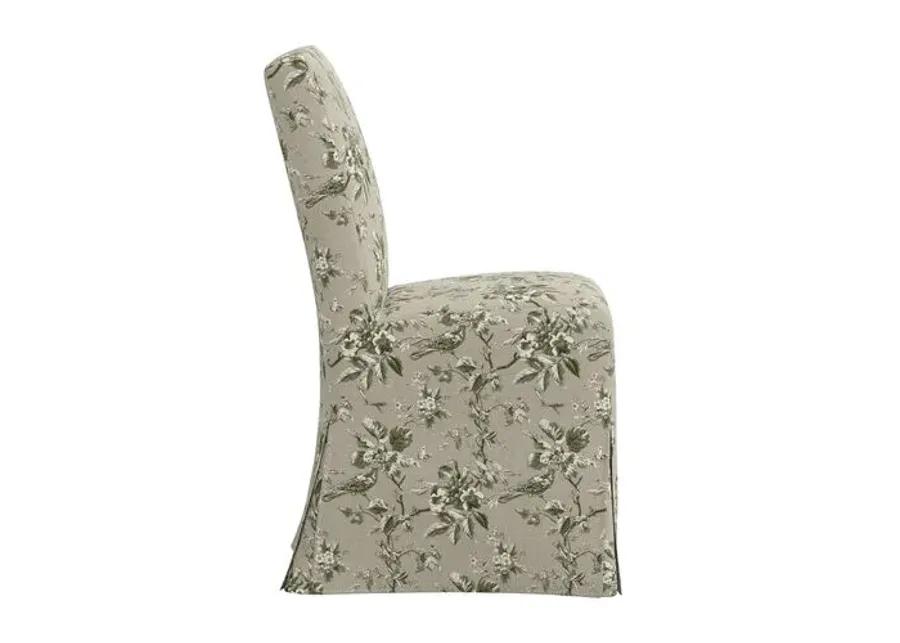 Lindy Slipcover Dining Chair - Michigan Bird Toile - Green