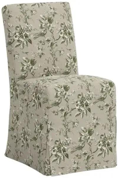 Lindy Slipcover Dining Chair - Michigan Bird Toile - Green